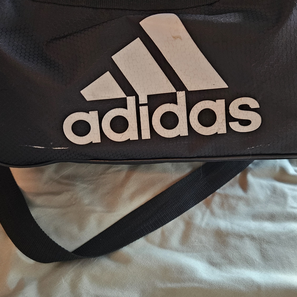 Adidas Black and White Duffel Bag